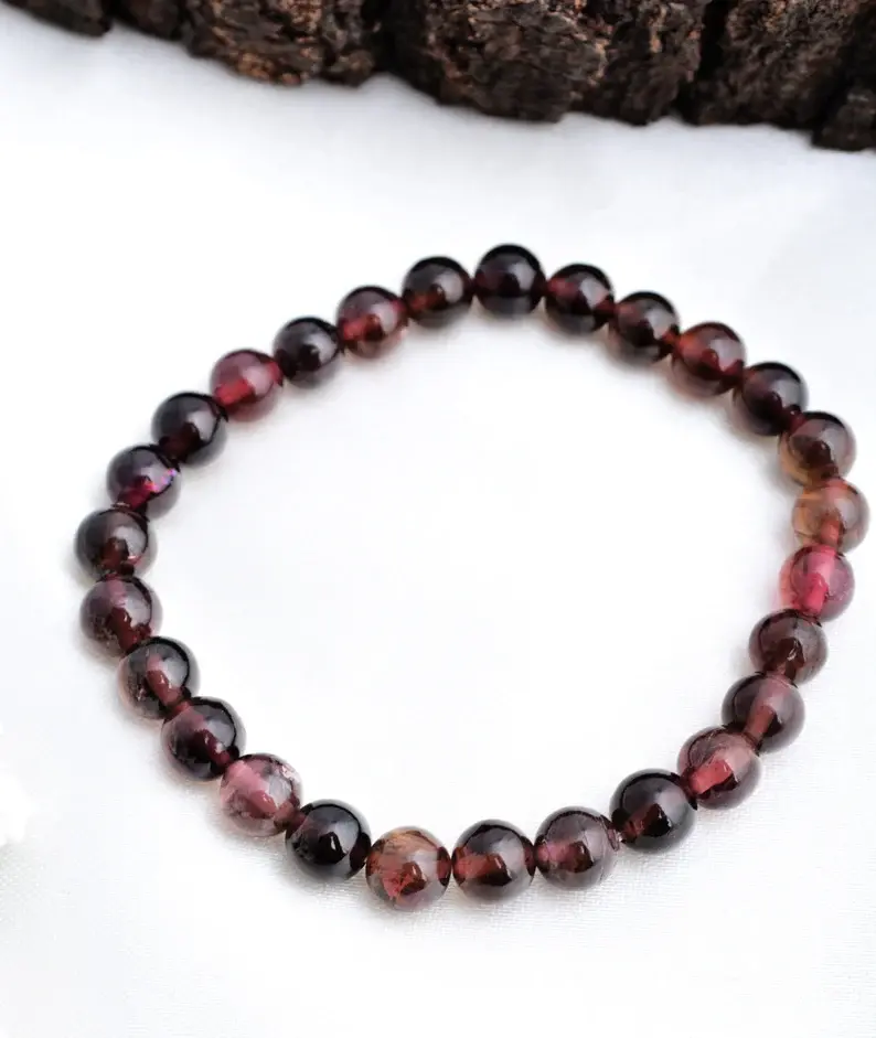 Thumbnail: Natural Tourmaline Smooth Balls Gemstone Bracelet