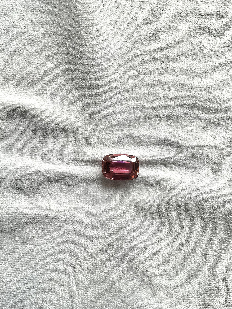 섬네일: 5.36 Carats Peach Pinkish Tourmaline Cushion Cut Stone For Jewelry Natural Gem