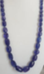 Thumbnail: Tanzanite Smooth Tumbles Natural Gemstone Necklace 23 inch length 1strand