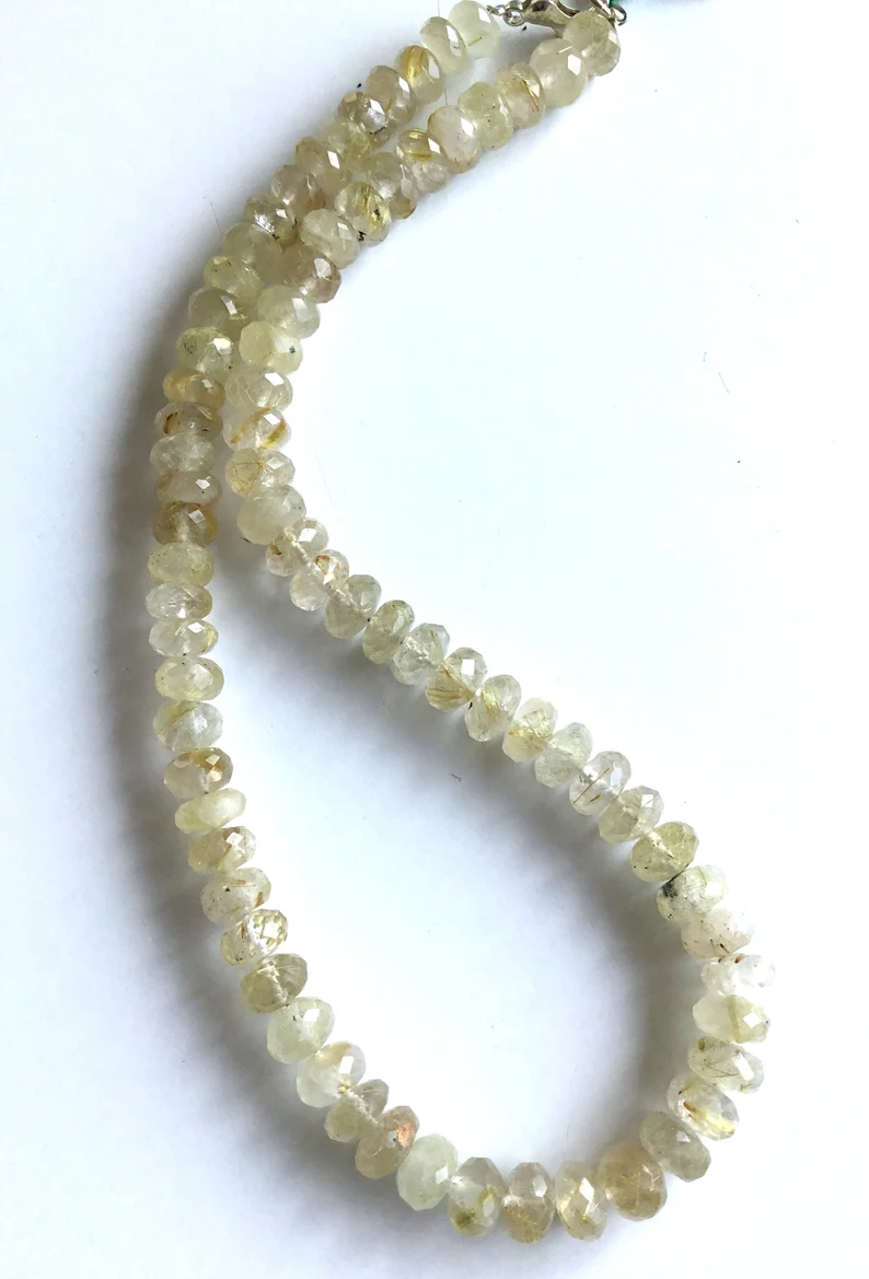 Miniatura: Rutile Faceted Beads 1 Strand Natural Gemstones