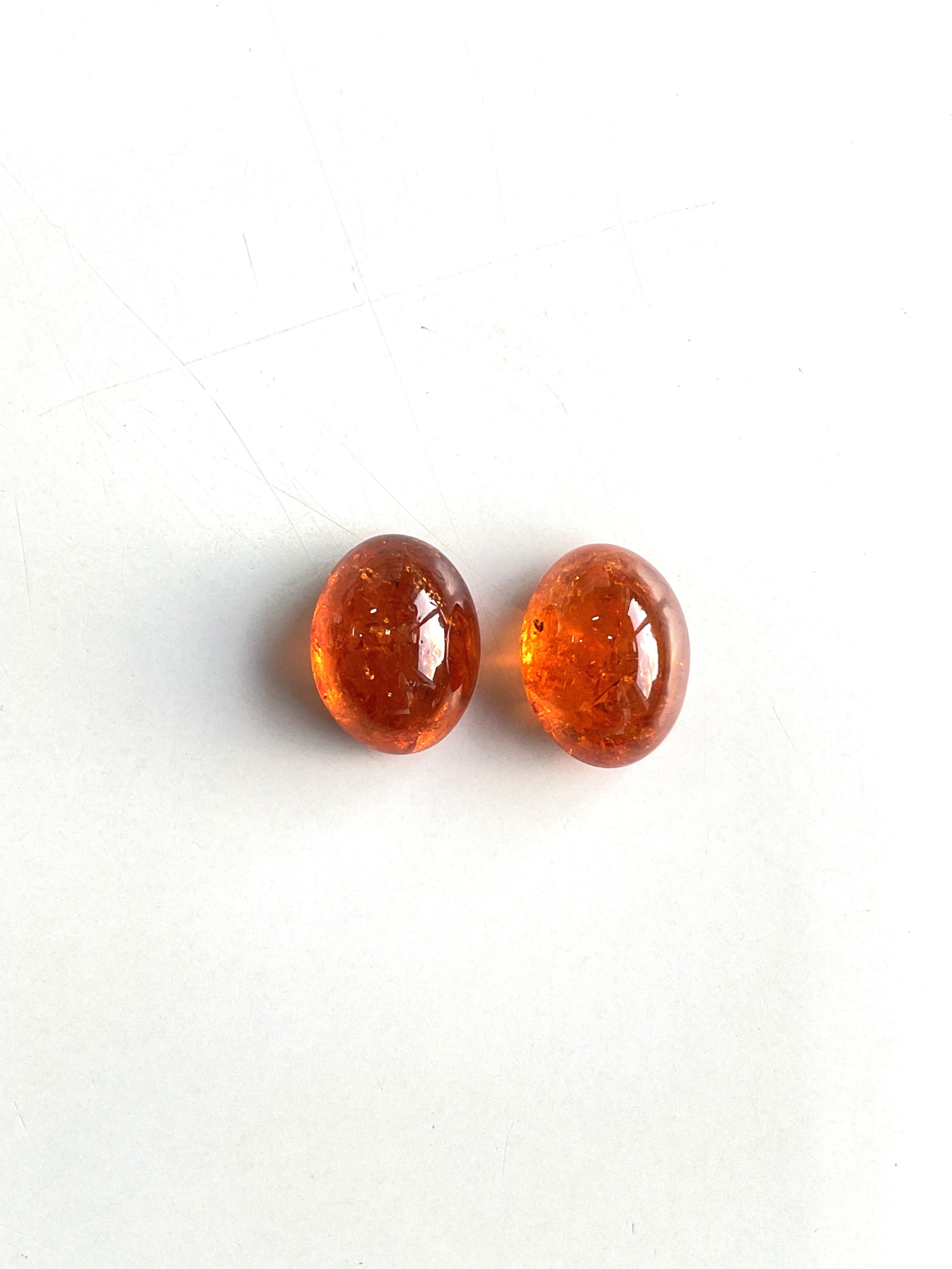 36.79 Carat Fanta Spessartite Garnet Oval Cabochon Plain Top Quality Natural Gem