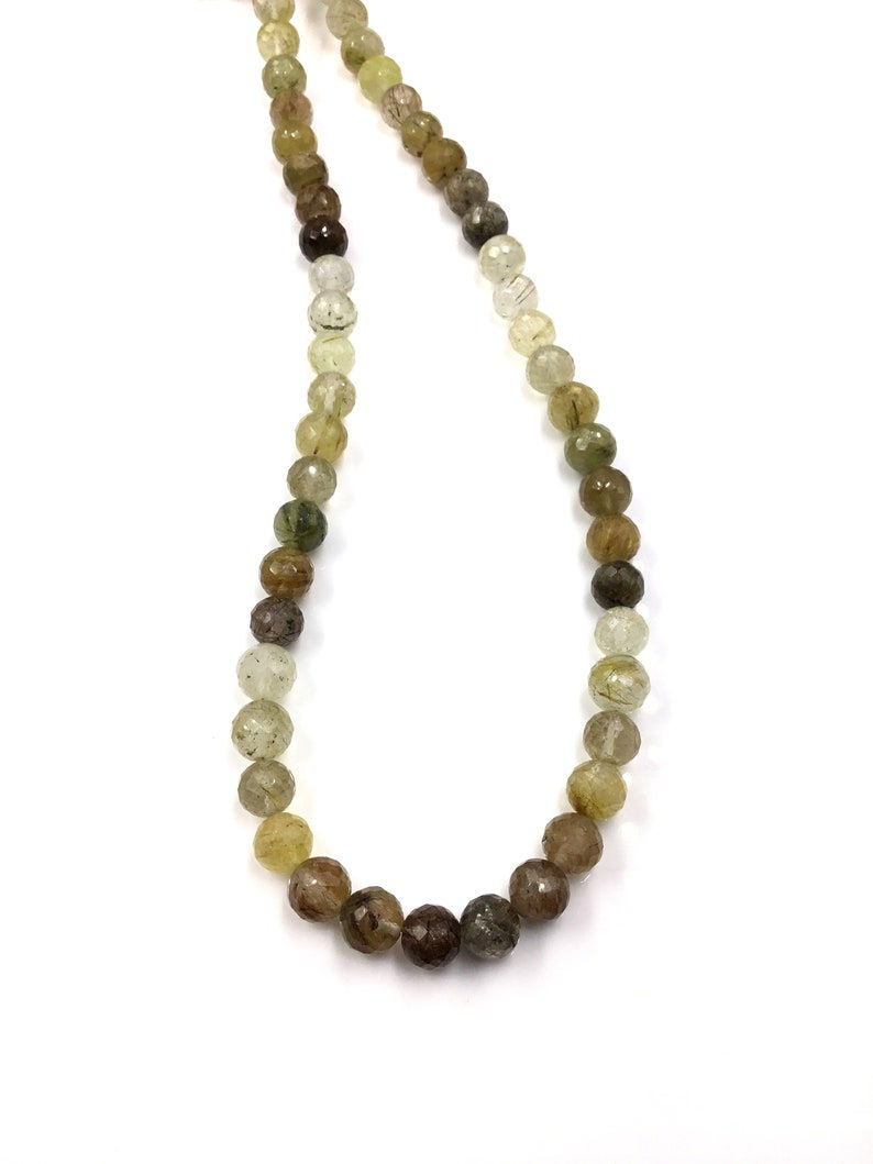 Miniaturbild: Natural Rutile Faceted Ball Beads Gemstone Necklace