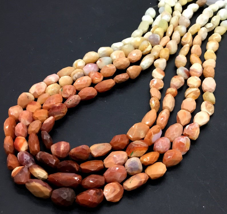 縮圖：Fire Opal Faceted Tumble Natural Gemstone Necklace Top Gemstone 16 '' Necklace