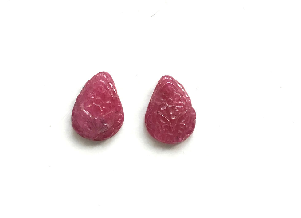 Thumbnail: Natural Ruby Mozambique Ruby Carved Heated ruby carving natural ruby For Jewelry
