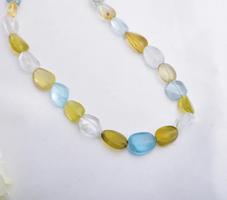 Miniaturbild: Mixed Gemstone Plain Tumble Necklace l 17 Inches Natural Mixed Gems Beads