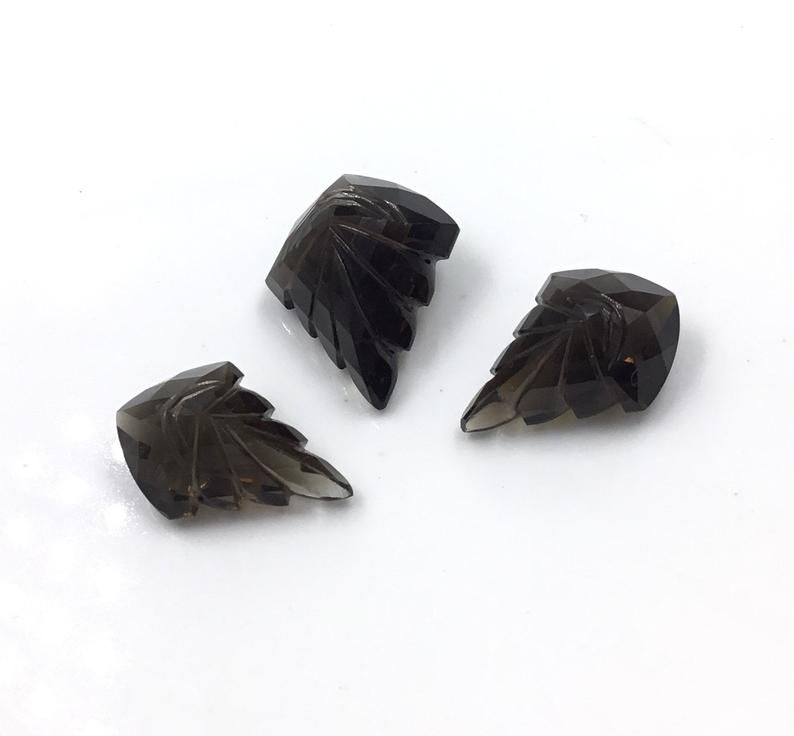 縮圖：Natural Smoky Quartz Fancy Carving Loose Gemstone