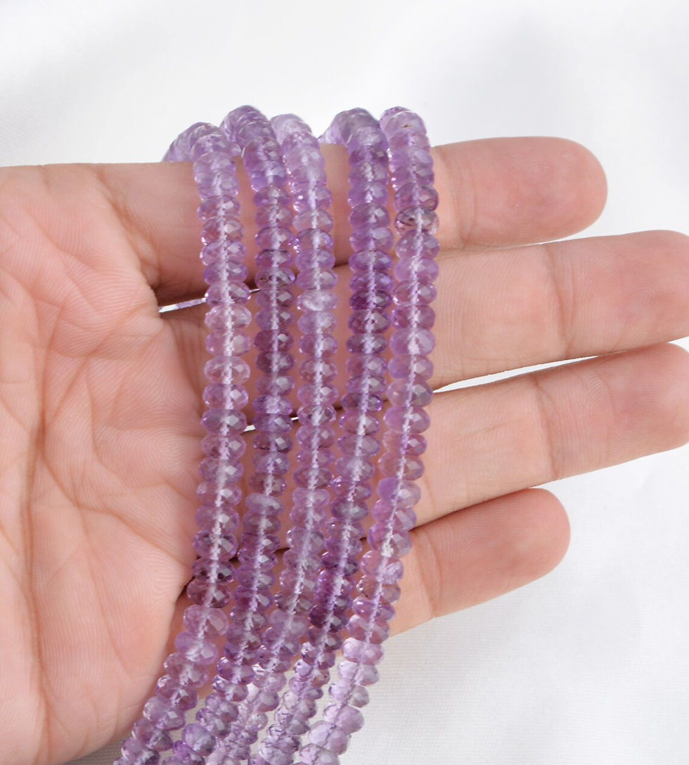 Miniatura: Amethyst Faceted Rondelle Beads I 5 mm to 6 mm Natural Amethyst Faceted Beads