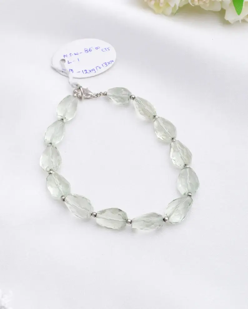 Natural Green Amethyst Faceted Fancy Tumbles 8 Inches Gemstone Jewelry Beads