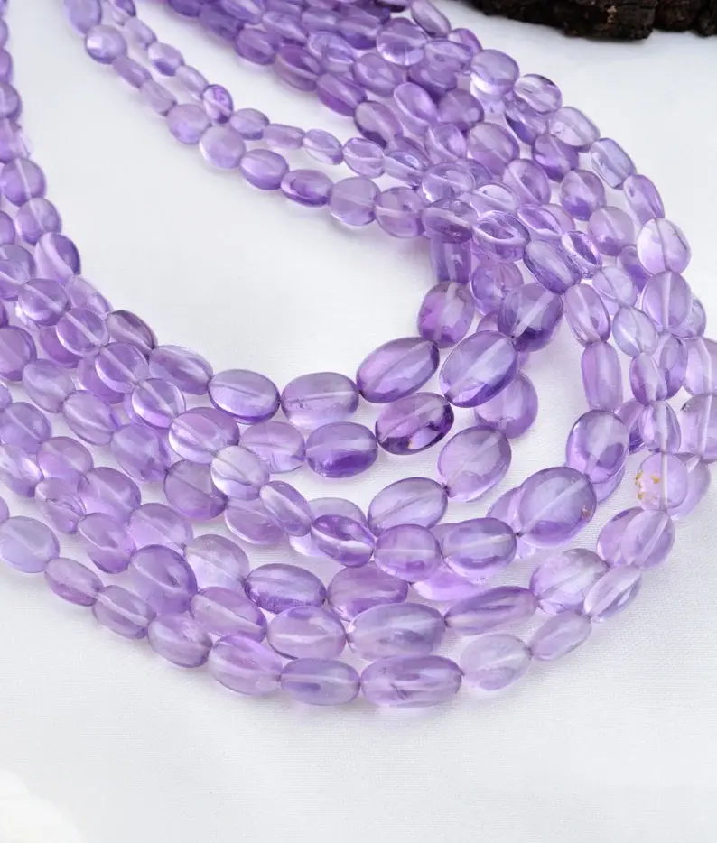 縮圖：Natural Amethyst Smooth Tumbles Beads I 16 Inches Amethyst Smooth Tumbles Beads