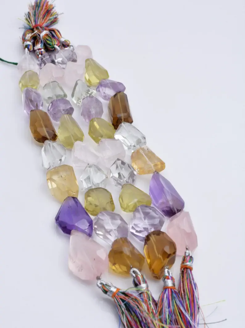 Miniatura: Mixed Gems Faceted Tumble 4 Strand Natural Gemstone Jewelry