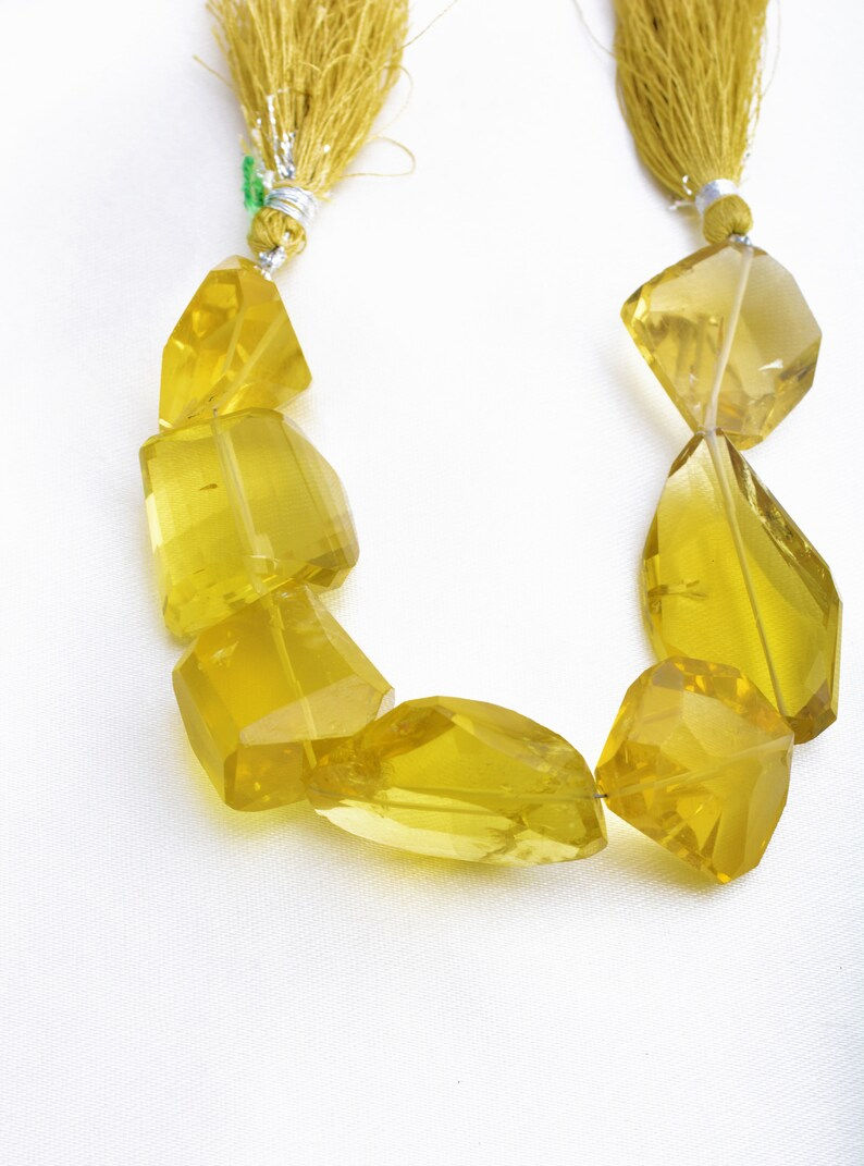 Miniatura: Honey Quartz Faceted Tumble, Natural Gemstone Necklace