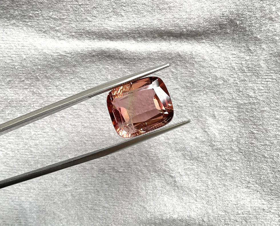 Miniatura: 13.96 Carat Top Quality Peach Tourmaline Cushion Cut Stone For Jewelry Gemstone