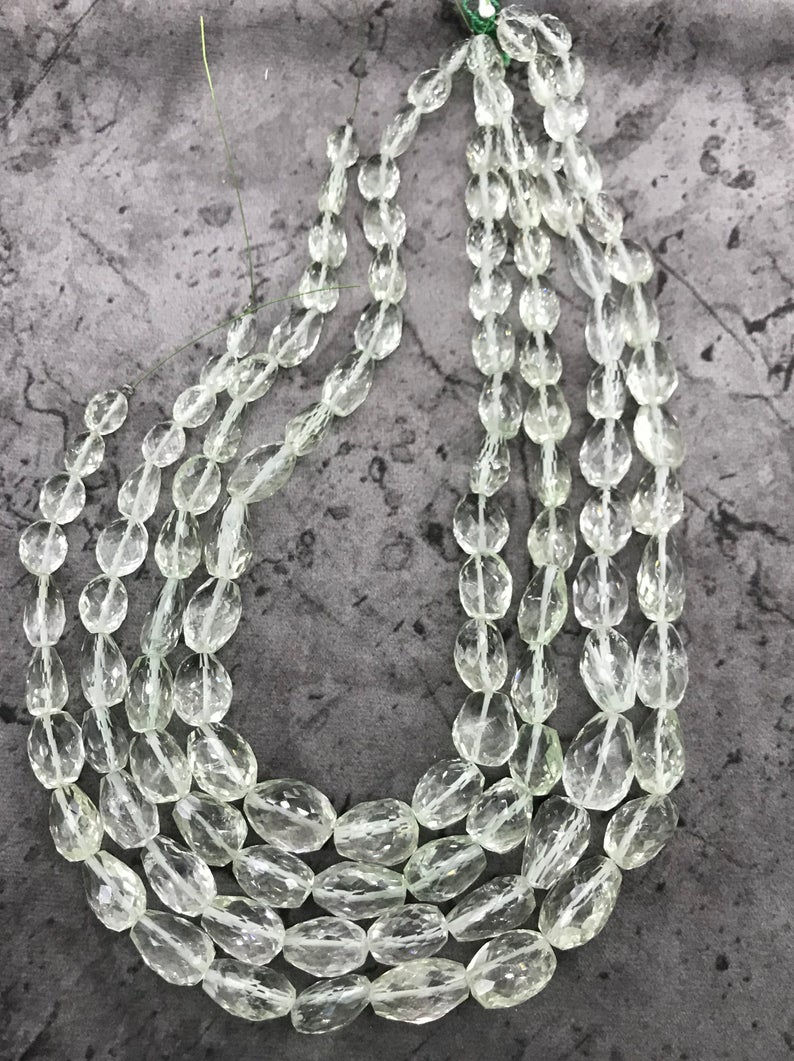 Miniatura: Closeout Sale Green Amethyst Faceted Tumble 4 strands full hank wholesale