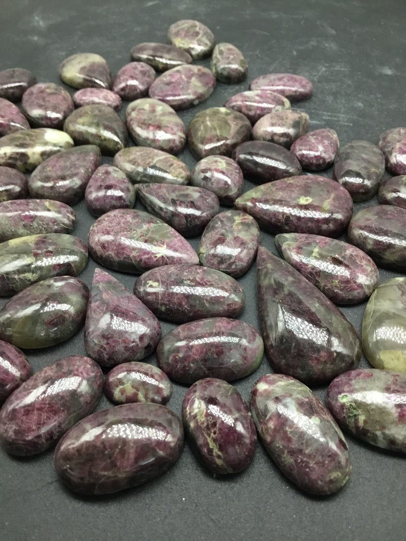 Thumbnail: Red / Maroon Agate Gemstone Cabochon 5pieces Lot 225carats average big size jewe