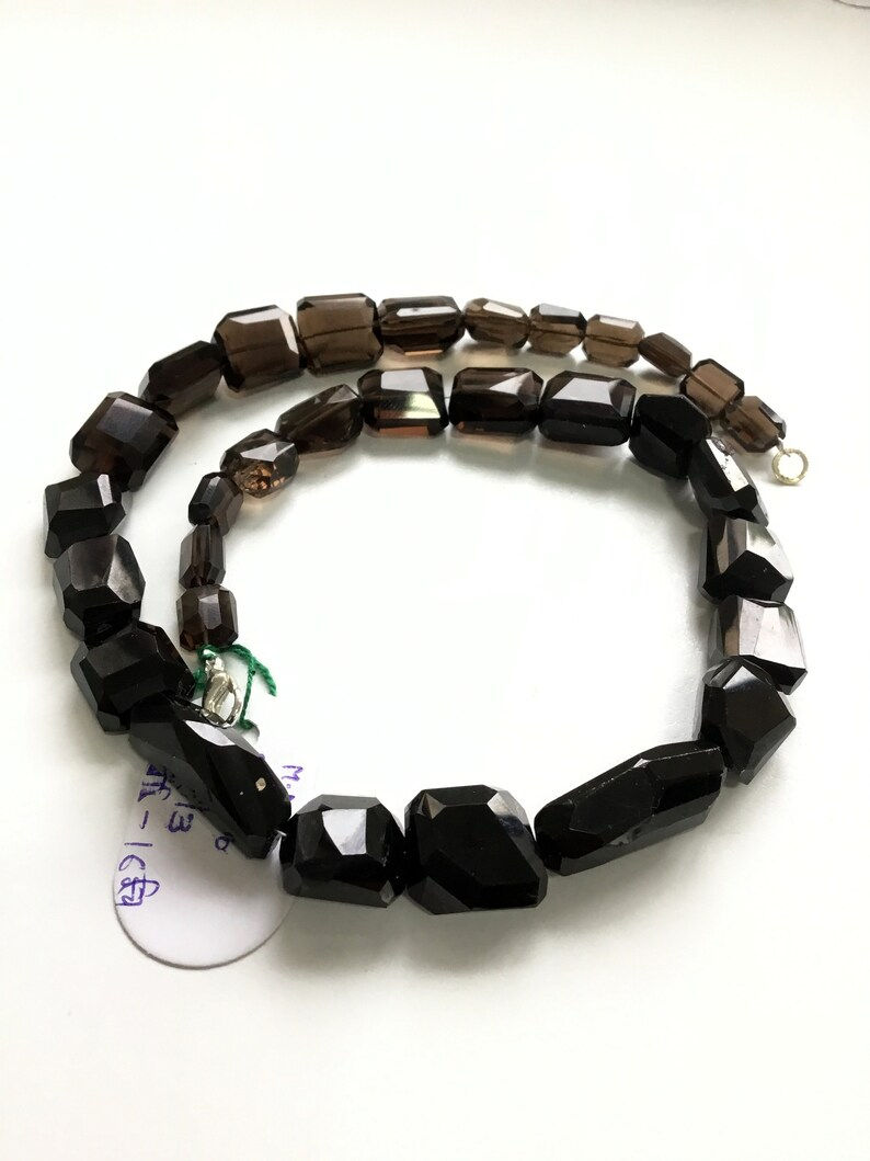 Miniatura: Natural Smoky Quartz Faceted Tumbles Beads Gemstone