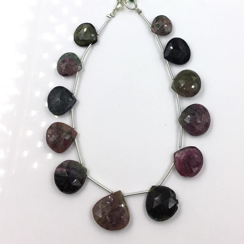Miniatura: Tourmaline Pear Beads Faceted Multi Tourmaline Colours 96.20 carats