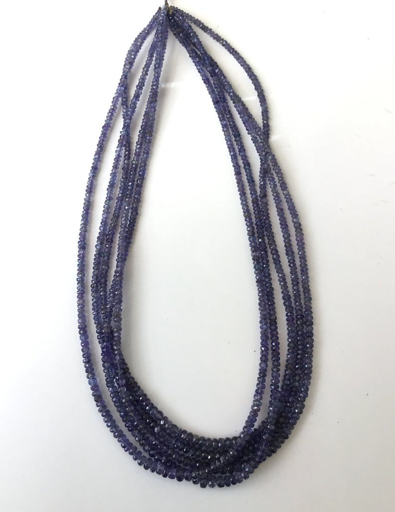 الصورة المصغرة: Tanzanite Faceted Beads Gemstone Necklace