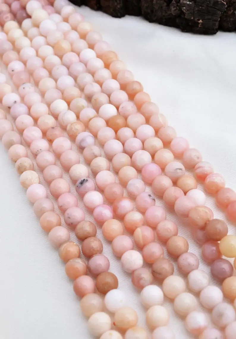 Miniatura: Pink Opal Smooth 6mm Ball Beads I Natural Pink Opal Plain Ball Beads For Jewelry