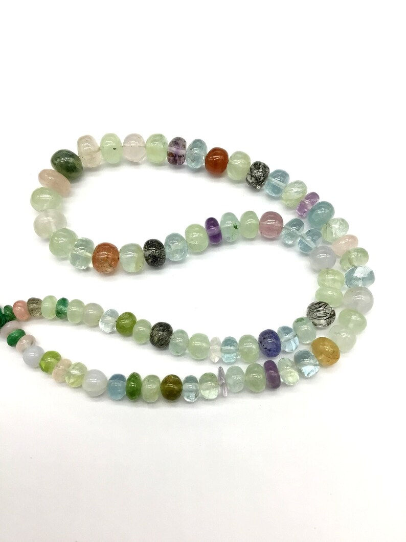 Miniatura: Multiple Mixed Gems Smooth Balls 4mm to 7mm Gemstone Necklace