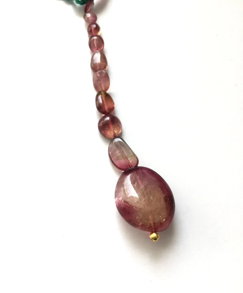 Miniatura: Pink Tourmaline Smooth Tumbles Beads 1 Strand Natural Gemstone