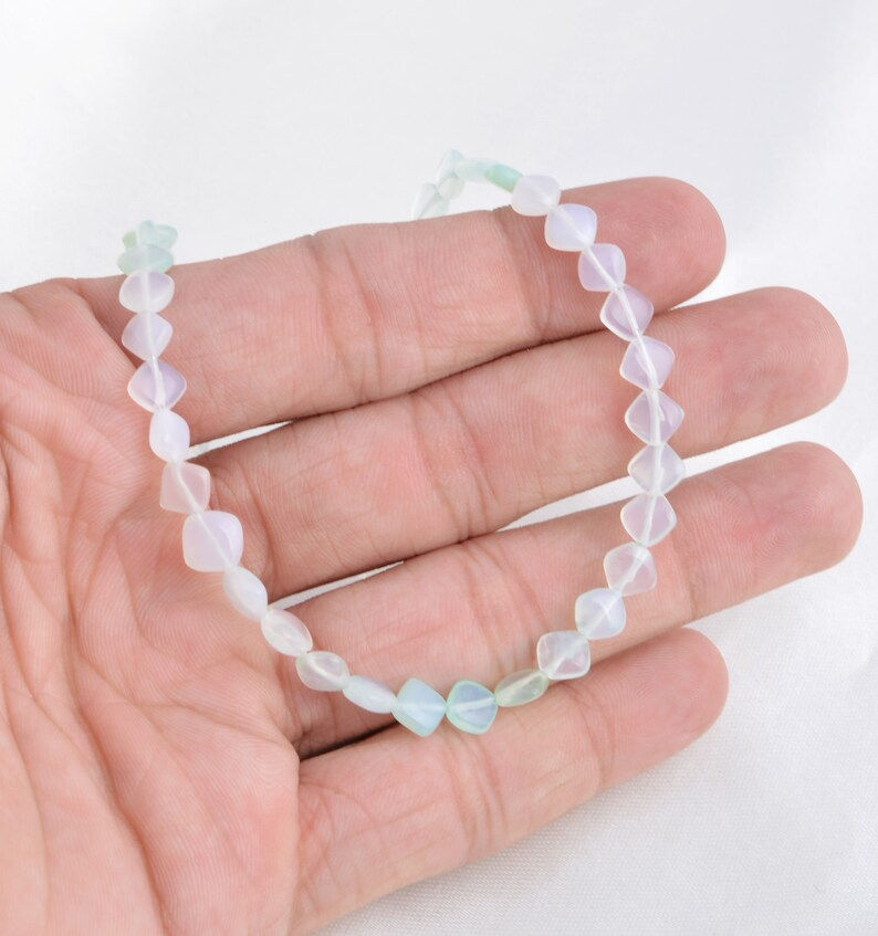 Миниатюра: Blue Opal Fancy Square Smooth Beads Gemstone Necklace