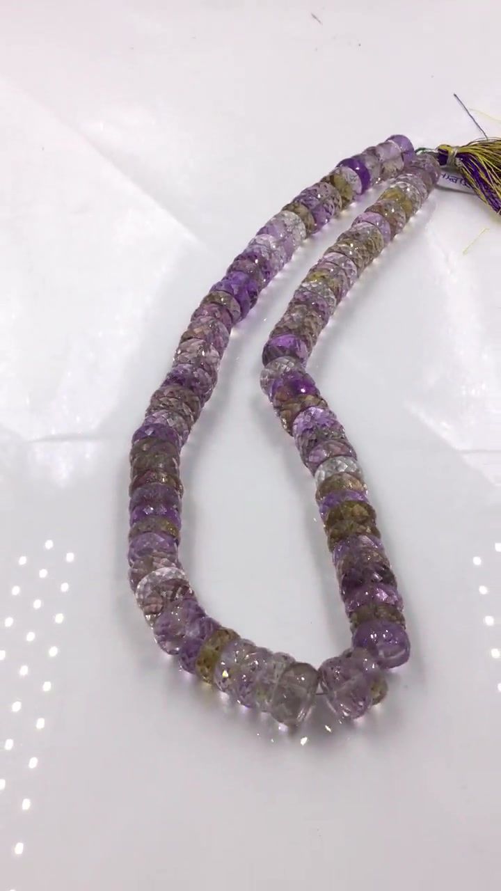 Miniatura: Natural Ametrine Faceted Tyres Beads Gemstone Necklace