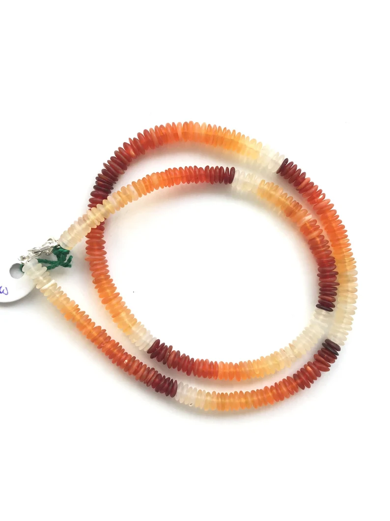 Thumbnail: Fire Opal Plain Tyre Beads Natural Gemstone For Jewelry
