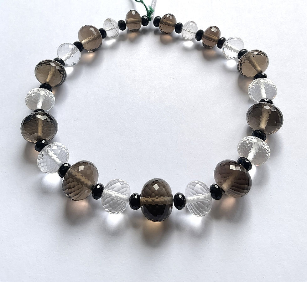 섬네일: Mixed Gems Faceted Beads 1 Strand Gemstone Jewelry