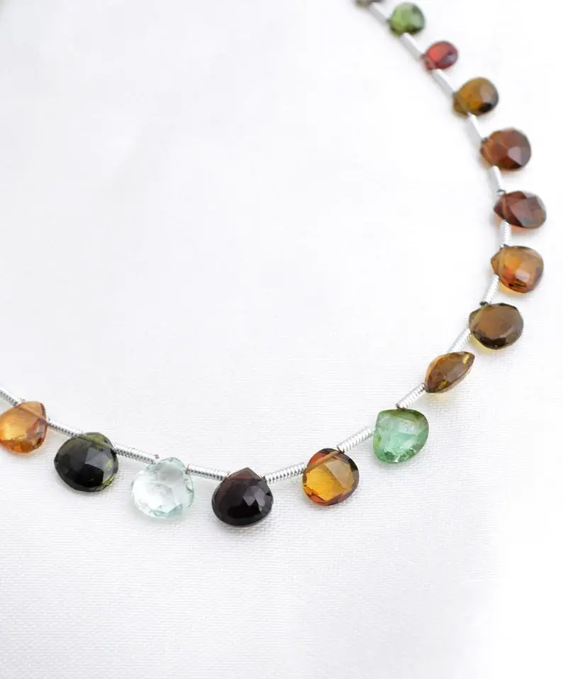 Miniaturbild: Multi Tourmaline Faceted Pears Beads Natural Gemstone, Gemstone For Jewelry