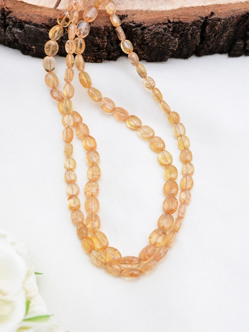 Imperial Topaz Ovals Shape Beads 10 Inches Natural Gemstone Beads