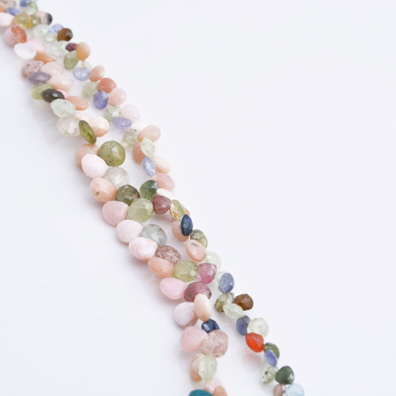 Thumbnail: Multiple Mixed Gems Faceted Pear 8 Inches Natural Gemstone Beads