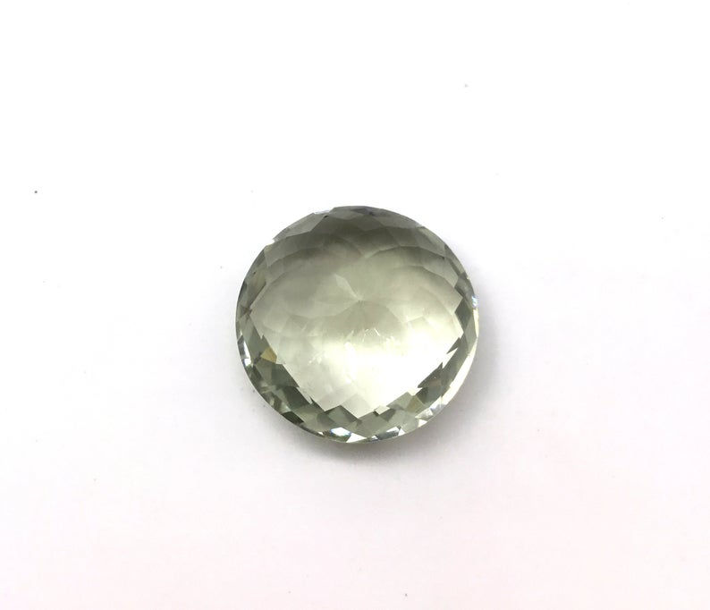 Miniatura: Green Amethyst Faceted Fancy Round Loose Gemstone Natural