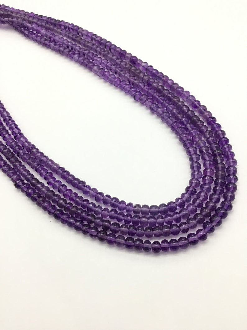 Miniatura: Amethyst Smooth Beads Top Quality Amethyst Beads Natural Gemstone beads 16''