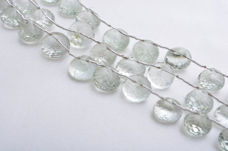 الصورة المصغرة: Green Amethyst Faceted Fancy Cut 1strand Natural Gemstone