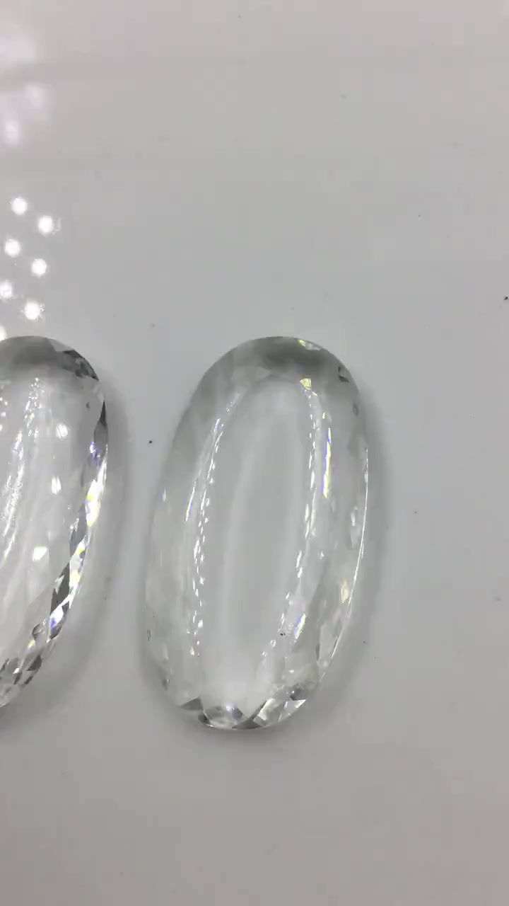 縮圖：White Crystal Fancy Cut Stone Pair Crystal Gemstone Pair Natural Gems