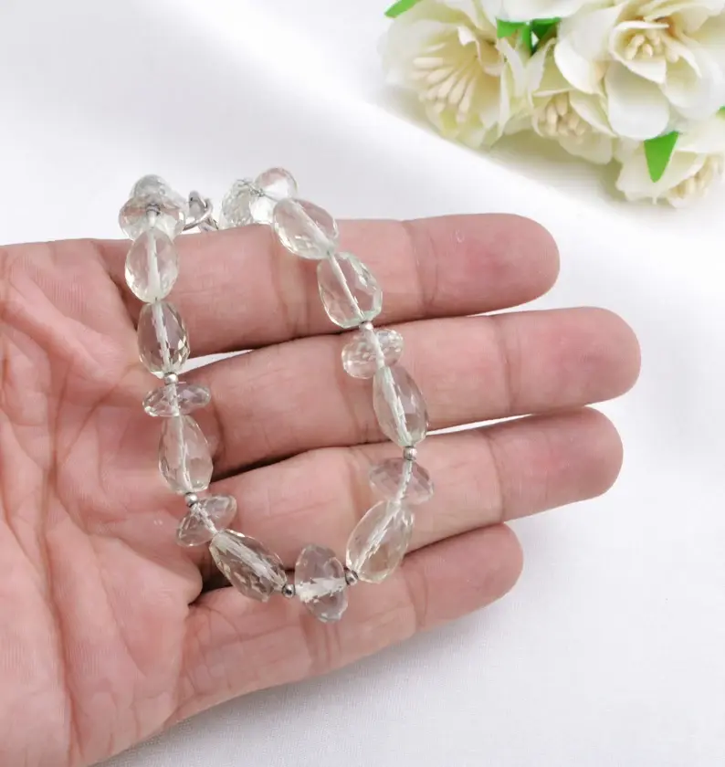 Miniatura: Natural Green Amethyst Faceted Fancy Tumbles Gemstone For Jewelry