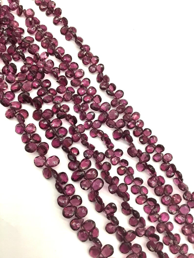 Thumbnail: Garnet Faceted Pear Natural Gemstone 52 Ct Handmade Gemstone Beads