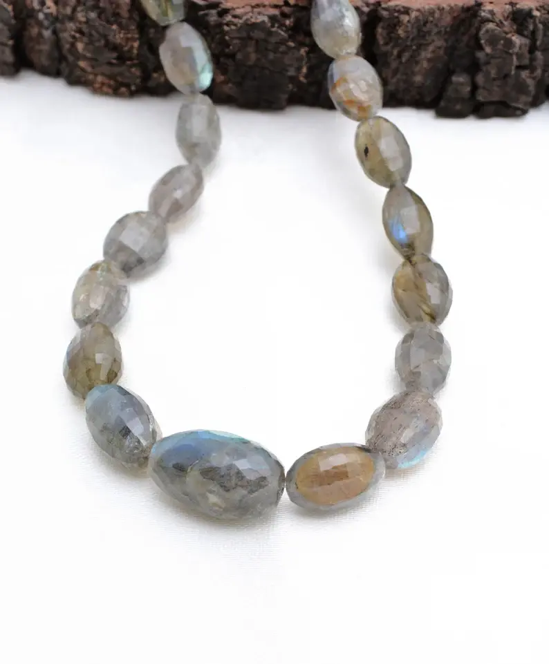 Labradorite Faceted Tumble 12 Inches Natural Gemstone Beads