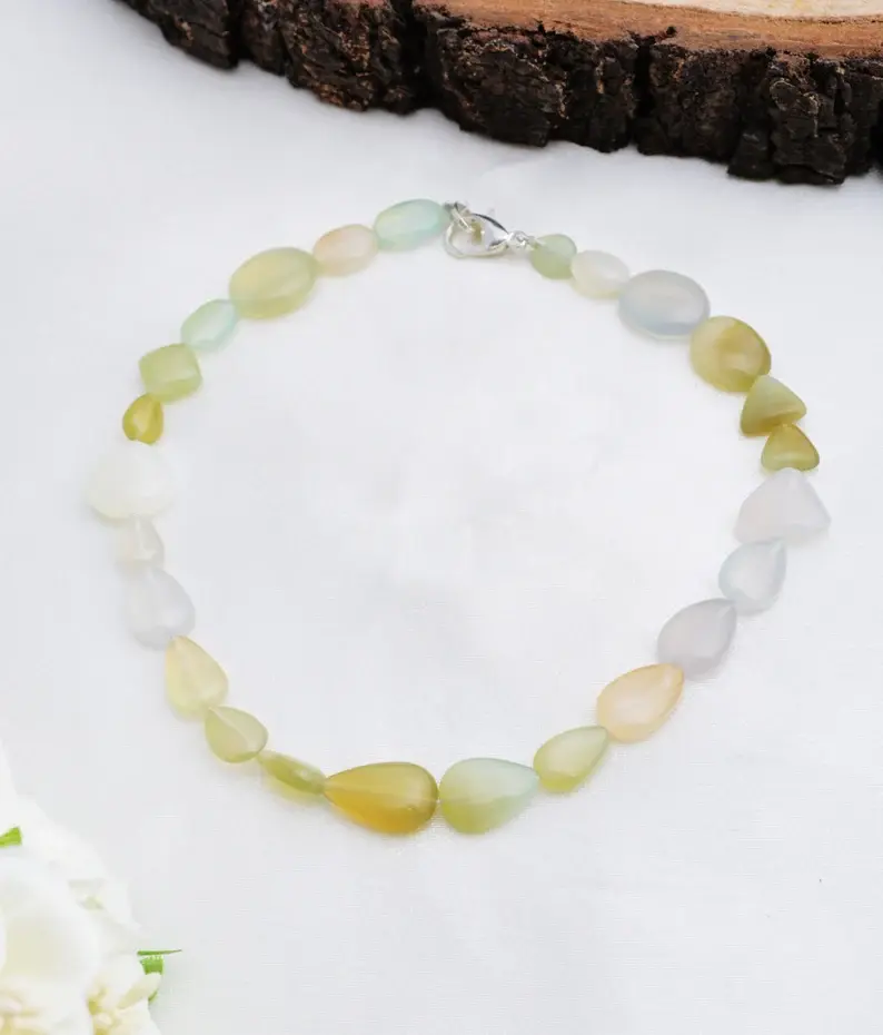 Natural Multi Blue Opal Fancy Beads Gemstone Bracelet