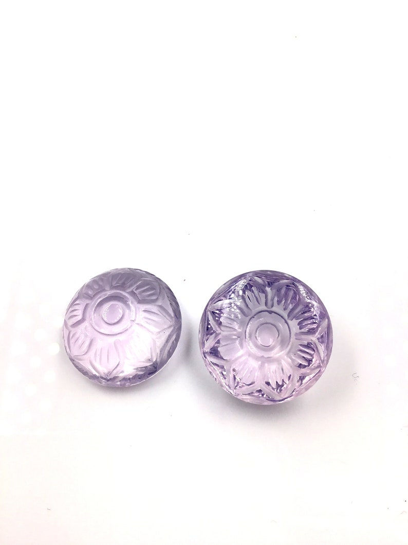 Miniatura: Natural Lavender quartz Carved Cabochon Loose Gemstone For Jewelry