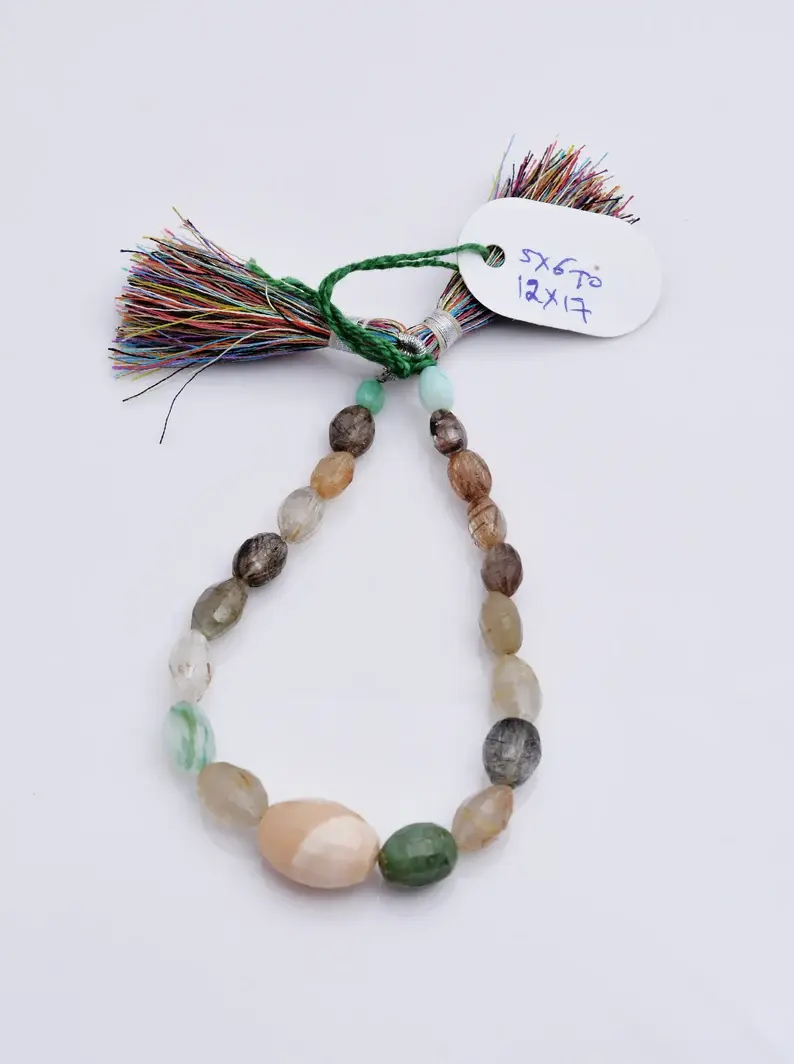 الصورة المصغرة: Multiple Mixed Gems Faceted Tumble 8 Inches Natural Gemstone Beads