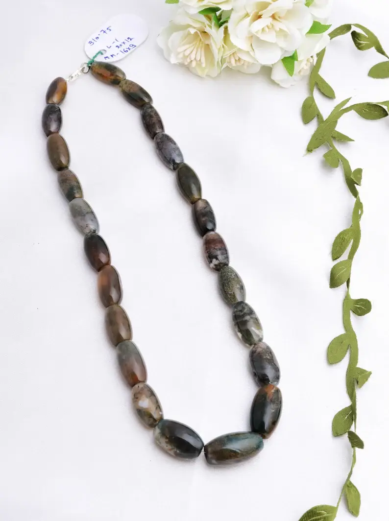 Miniatura: Agate Quartz Smooth Tumbles l 16 Inches Natural Agate Quartz Tumbles For Jewelry