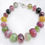 サムネイル： Multi Tourmaline Checker Cut Ball Beads 11mm to 18mm Natural Gemstone Bracelet