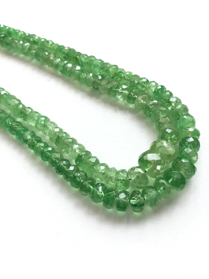 Миниатюра: Tsavorite Faceted Beads 2 Strands Natural Gemstone