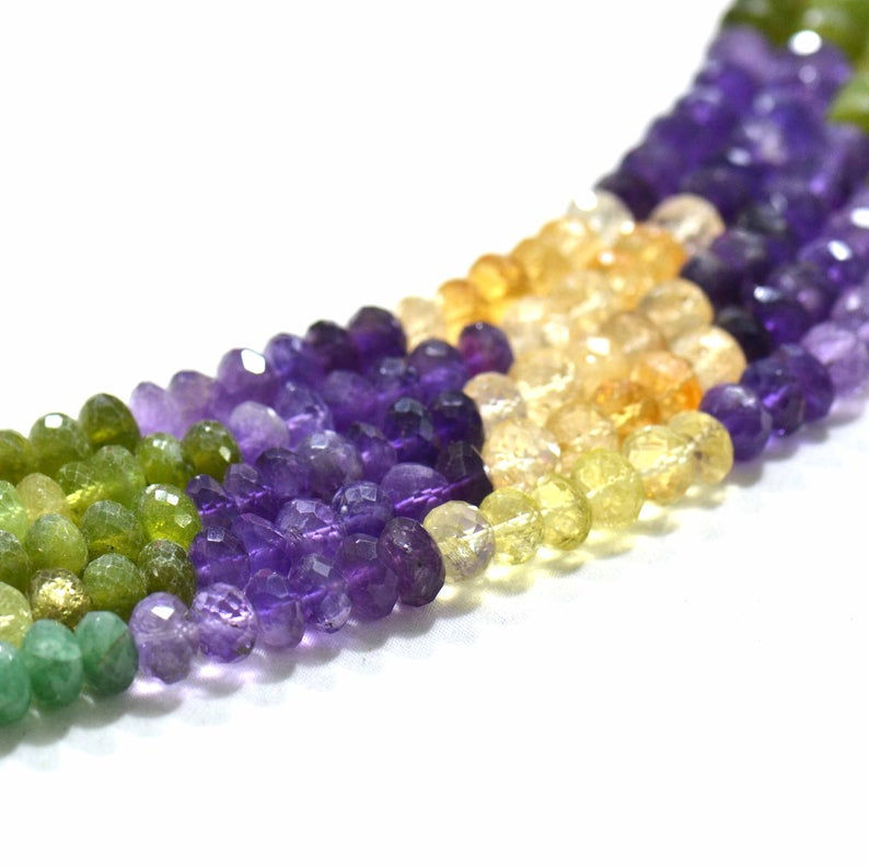 Miniatura: Multiple Mixed Gems Africa Faceted Beads 1 Strand Gemstone Jewelry