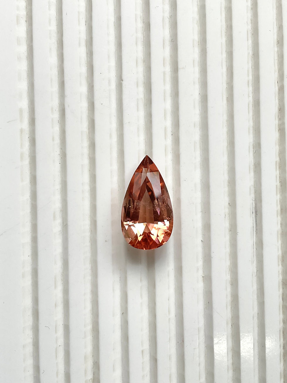 Thumbnail: 11.22 Carats Top Quality Peach Tourmaline Pear Cut Stone For Jewelry Natural Gem
