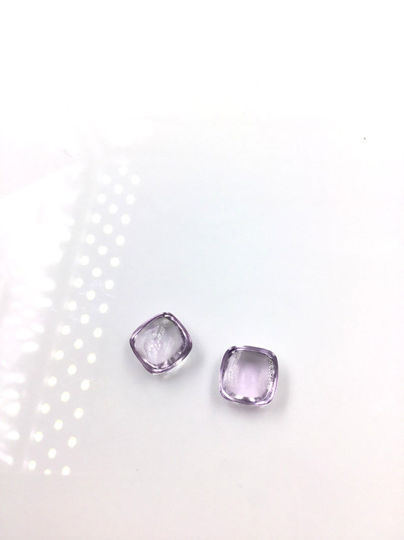 الصورة المصغرة: Natural Pink Amethyst Cabochon 2 Pieces Loose Gemstone