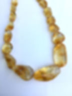 Thumbnail: Citrine Smooth Tumbles Natural Gemstone Necklace
