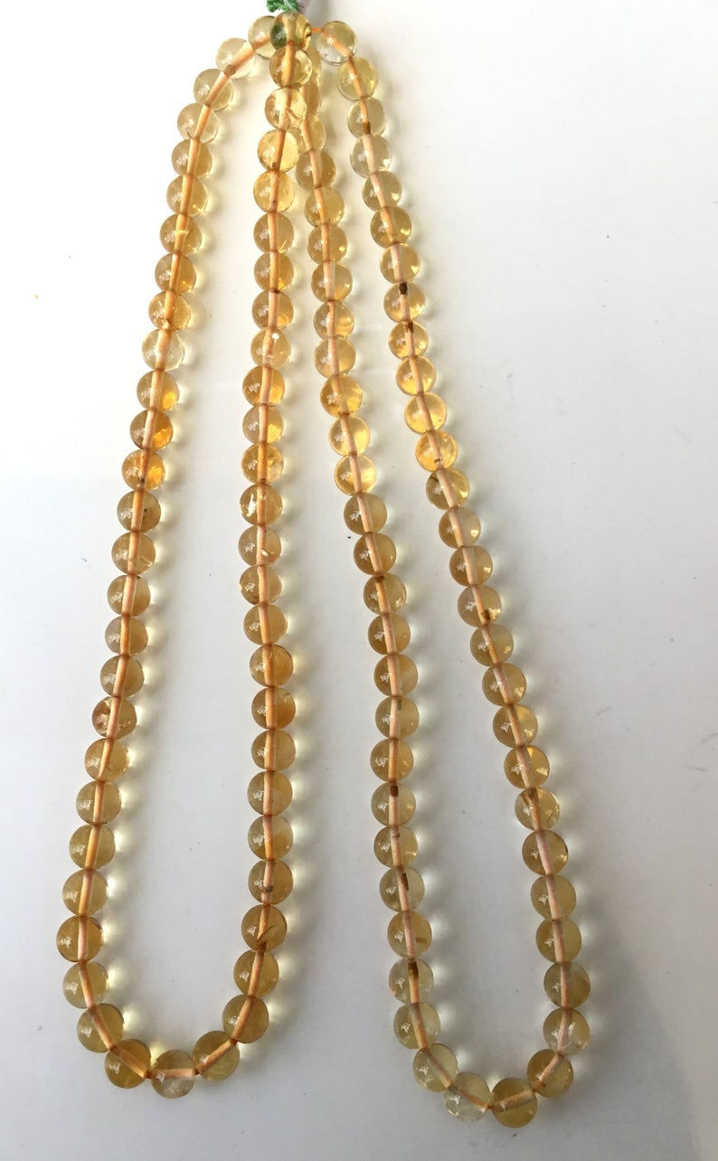 الصورة المصغرة: Citrine Smooth Ball Beads Natural Gemstones For Jewelry