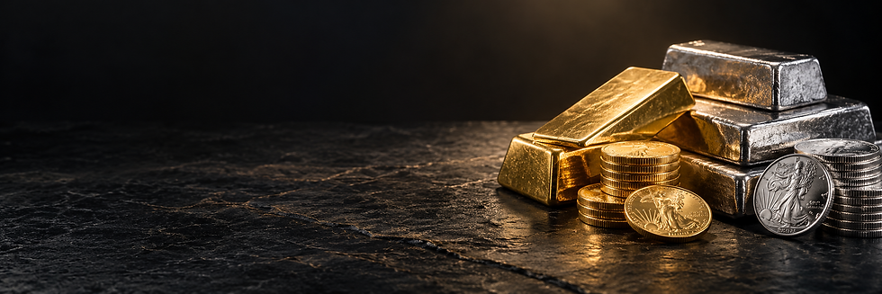 Gold and silver bullion on charcoal.png
